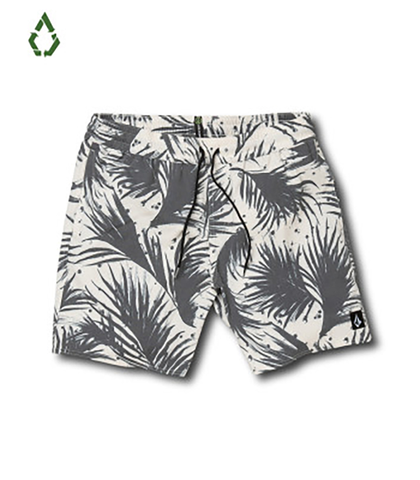 VOLCOM YOUTH MAS PALMS TRUNK BOARDSHORT - BLACK WHITE