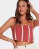 BILLABONG LADIES ROCKPOOL STRIPE CAMI - REDROCK