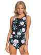 ROXY LADIES TROPICAL DAY ONE PIECE SWIMSUIT - ANTHRACITE TROPICAL