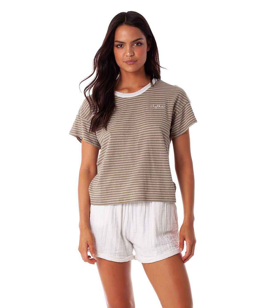 RHYTHM LADIES OASIS TEE - IVY - Womens-Top : Sequence Surf Shop ...