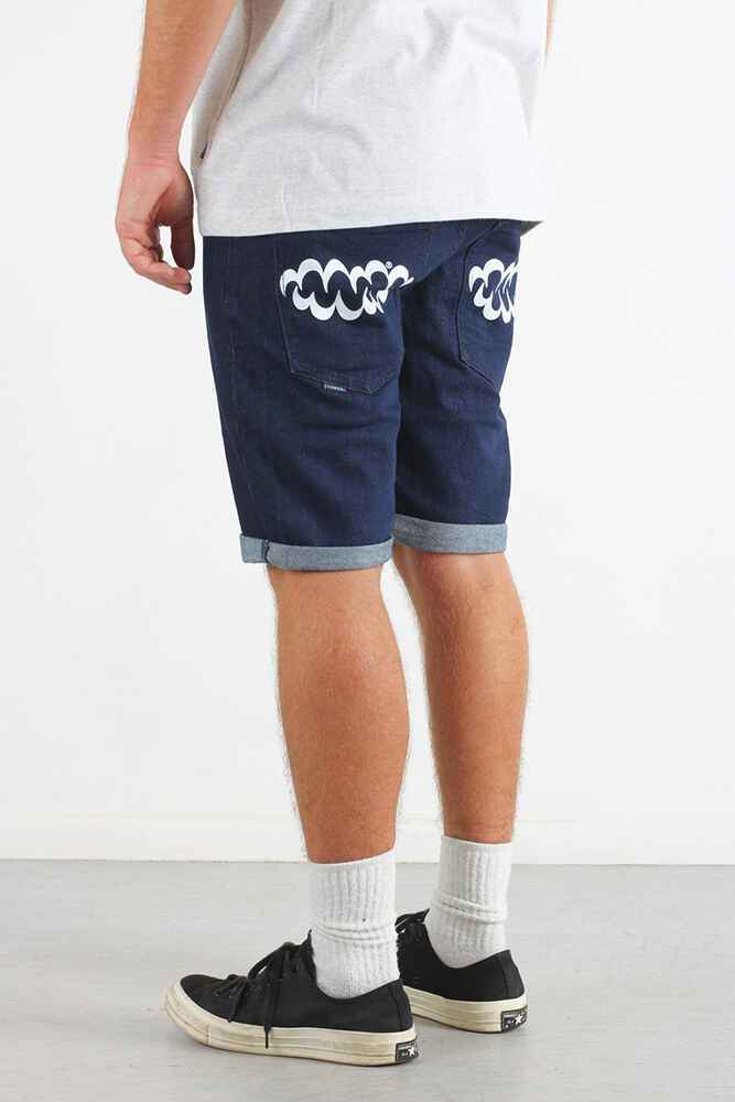 LOWER MENS LEANER SHORT INDIGO WHITE TEEF MensBottoms Sequence