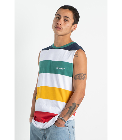 LOWER MENS CUT TANK - LOWCASE - NAVY/ WHITE / RED / GREEN