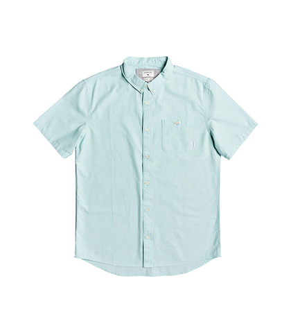 QUIKSILVER MENS WATERFALLS S/S DRESS SHIRT - GULF STREAM
