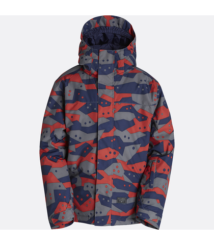 BILLABONG BOYS MIRACLE PRINTED SNOW JACKET- NAVY/RED