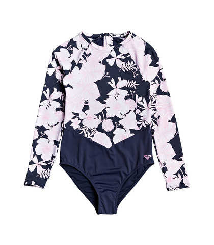 ROXY GIRLS WILD FLOWERS L/S ONESIE - MOOD INDIGO 
