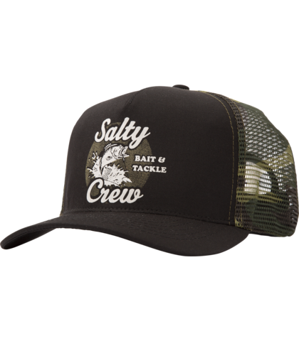 SALTY CREW BAIT AND TACKLE RETRO TRUCKER CAP - BLACK / CAMO