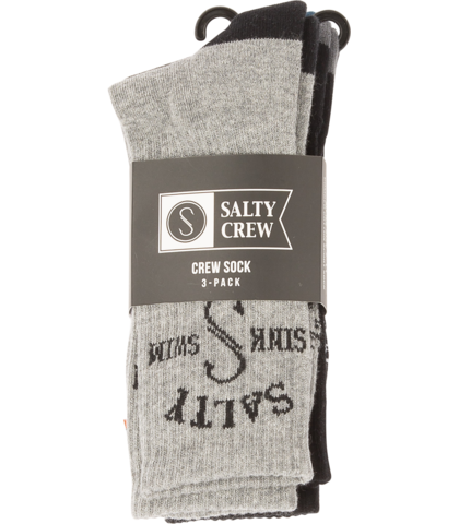 SALTY CREW  S-HOOK 3 PACK SOCKS - ASSORTED SIZE 7-12
