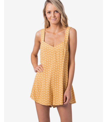 RIPCURL LADIES COASTAL TIDE ROMPER - GOLD