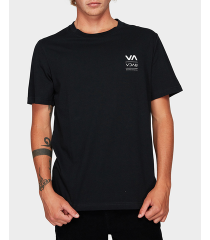 RVCA MENS DOWN THE LINE TEE - BLACK