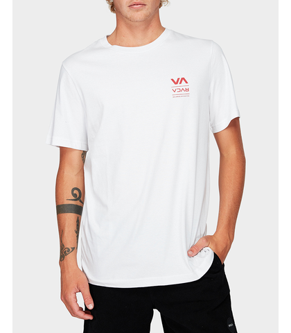 RVCA MENS DOWN THE LINE TEE - WHITE