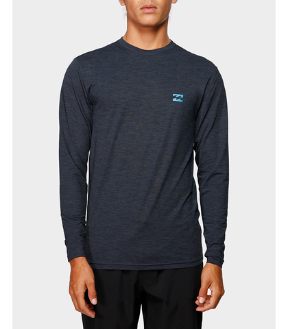 BILLABONG MENS TRACTION LF L/S RASHSHIRT - BLACK HEATHER