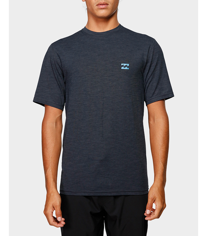 BILLABONG MENS LF S/S RASHSHIRT - BLACK HEATHER