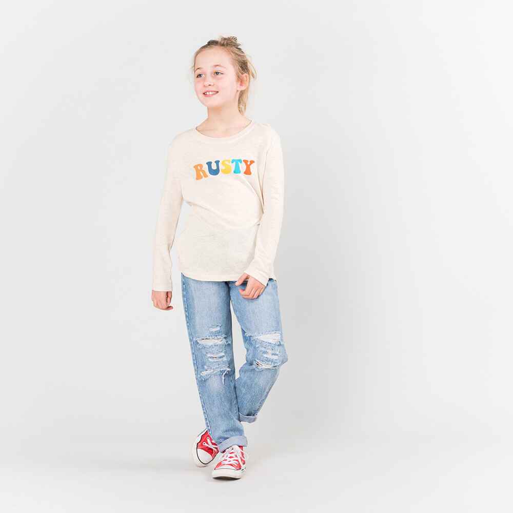 RUSTY GIRLS RETRO L/S TEE - SABLE - Youth -Girls Tee's : Sequence Surf ...