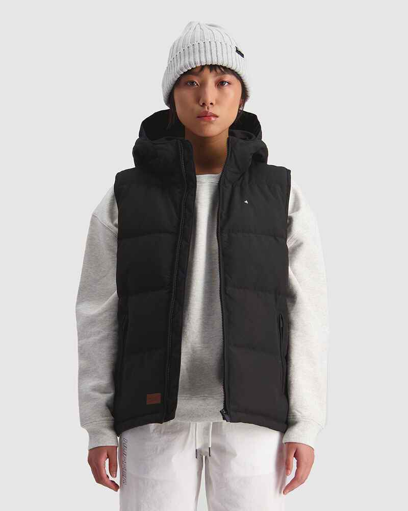 HUFFER LADIES CLASSIC DOWN PUFFER VEST BLACK WomensTop Sequence