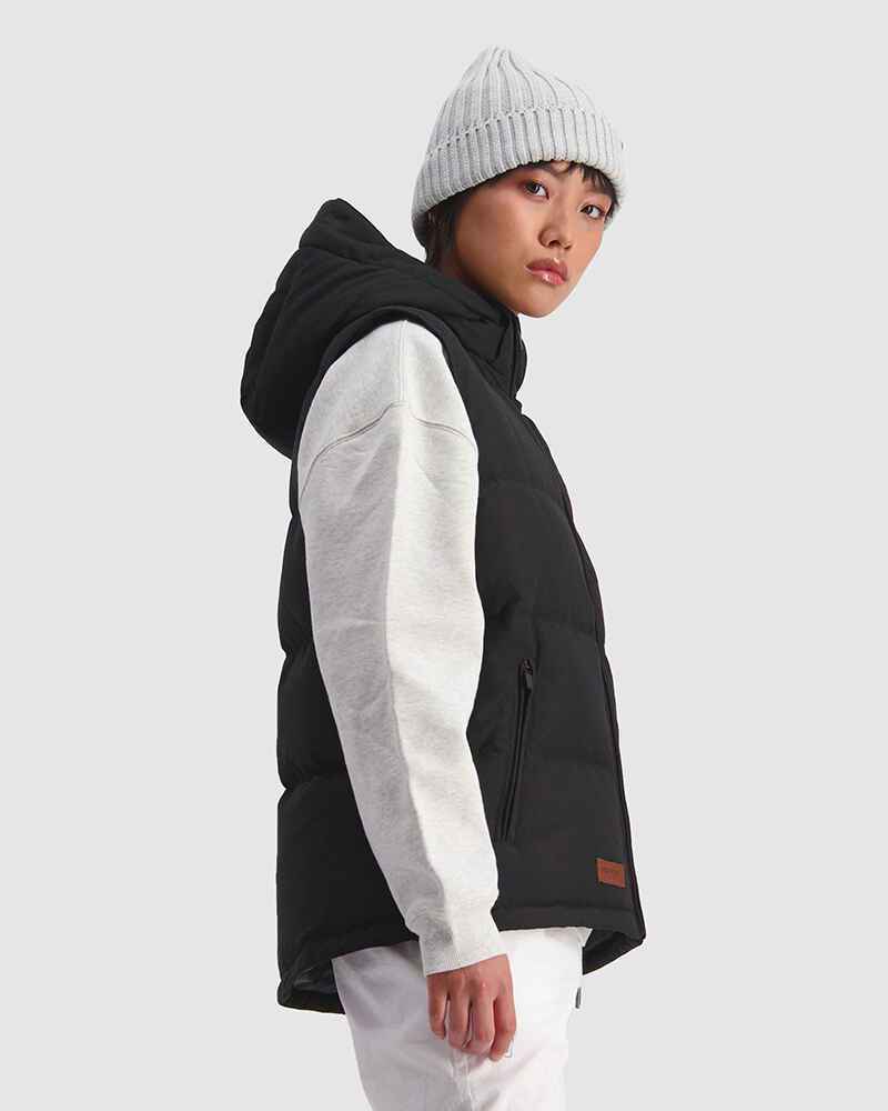 HUFFER LADIES CLASSIC DOWN PUFFER VEST BLACK WomensTop Sequence