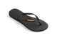 HAVAIANA'S SLIM LOGO METALLIC JANDAL - BLACK/GOLD