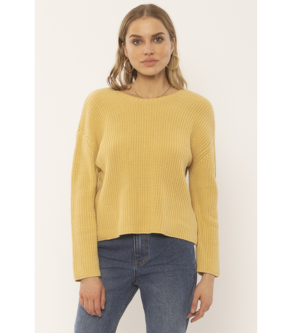 AMUSE SOCIETY SUNSET ROAD L/S KNIT SWEATER - GOLDEN HOUR - Womens-Top ...