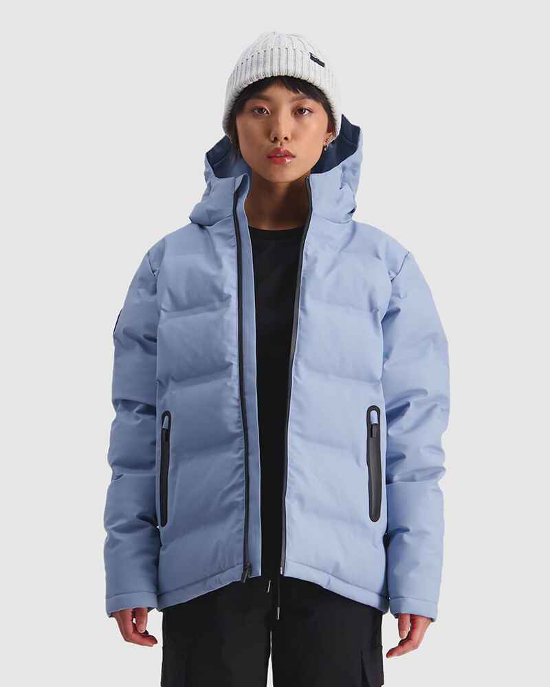 HUFFER LADIES SUPERDOWN PUFFER JACKET POWDER BLUE Womens Top Sequence Surf Shop HUFFER LADIES W20