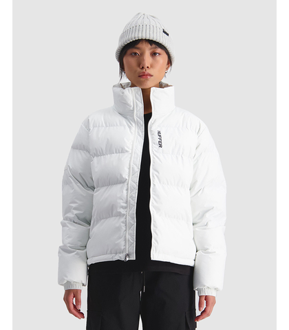 HUFFER LADIES TRACK PUFFER JACKET - WHITE - Womens-Top : Sequence Surf ...