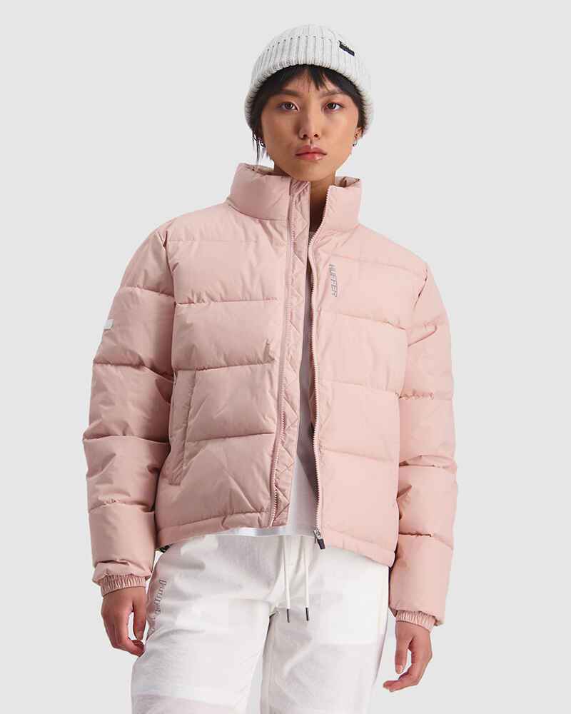 HUFFER LADIES TRACK PUFFER JACKET DUSKY PINK WomensTop Sequence