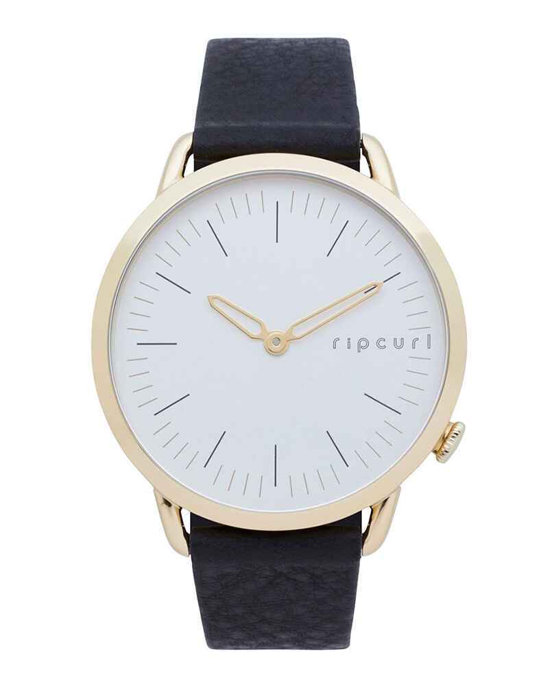 RIPCURL LADIES SUPER SLIM GOLD LEATHER WATCH WHITE 1000 Womens
