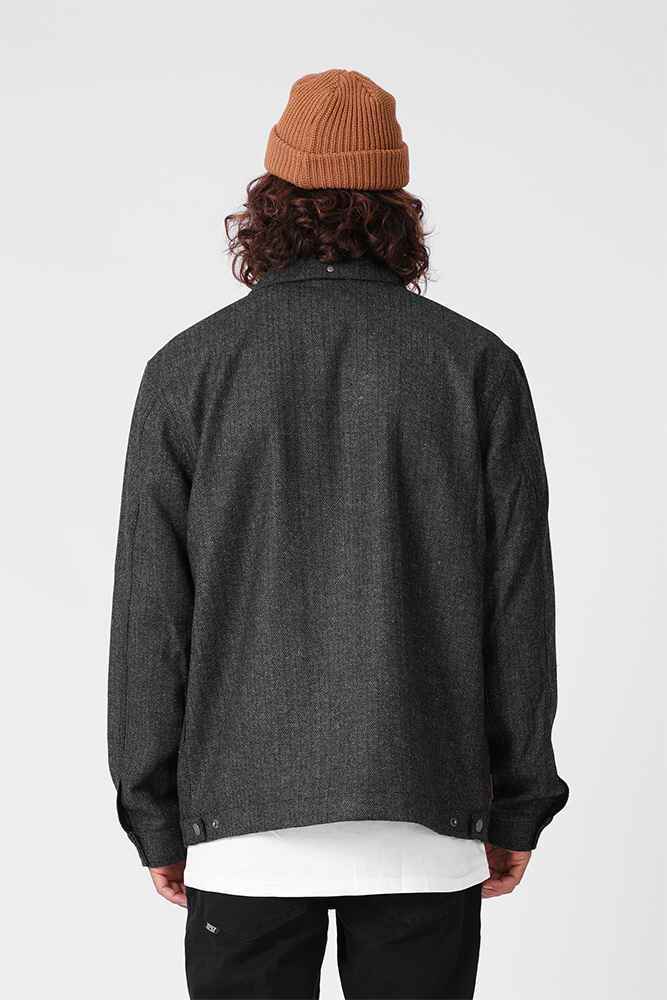 RPM MENS WOOL HARRINGTON JACKET CHARCOAL MensTops Sequence Surf