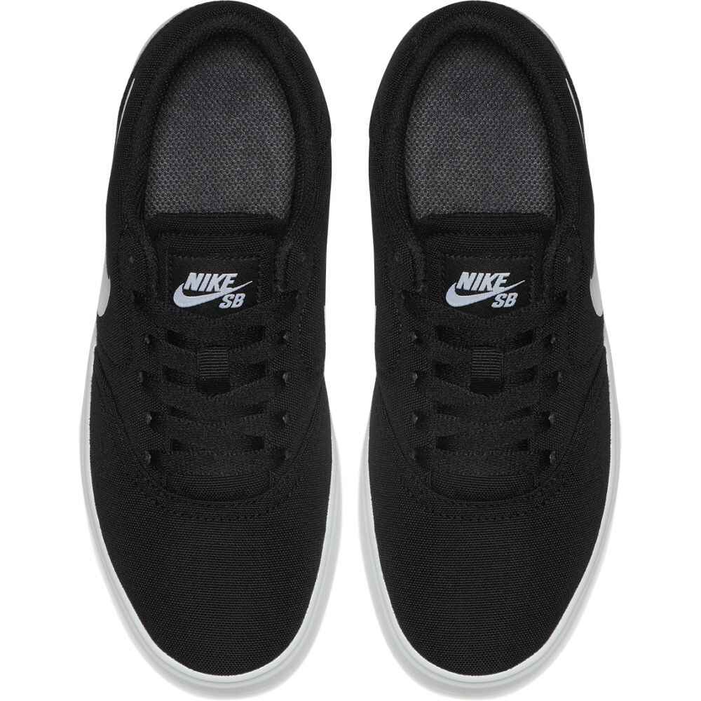white nike shoes with black check