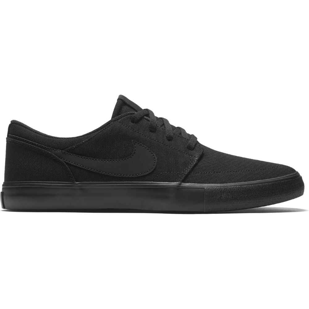 NIKE SB PORTMORE II SOLAR CANVAS SHOE - BLACK/BLACK - Footwear-Shoes ...