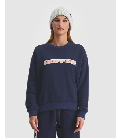 HUFFER LADIES SLOUCH CREW / HFR CARDINAL - NAVY