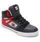 DC PURE HIGH TOP SHOE - GREY / RED