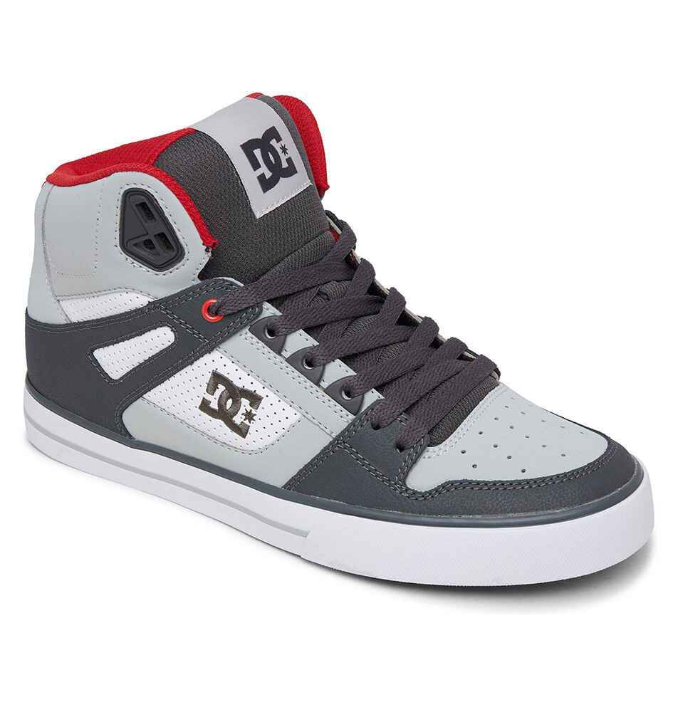 DC PURE HIGH TOP WC SHOE GREY / RED / WHITE FootwearShoes Sequence Surf Shop DC S20