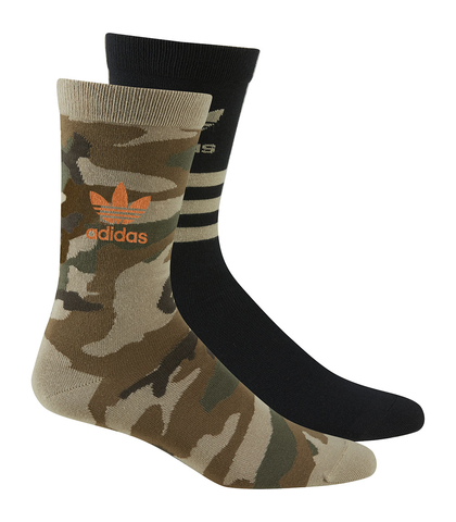 ADIDAS CAMO CREW SOCK - HEMP / BLACK