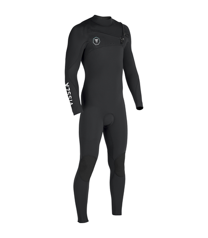 VISSLA MENS 7 SEAS 4/3 CHEST ZIP STEAMER - BLACK/JADE