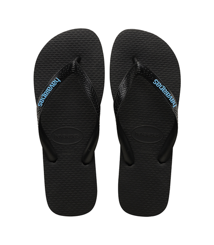 HAVAIANAS LOGO FILETE JANDAL - BLACK / LIGHT BLUE - Footwear-Mens ...