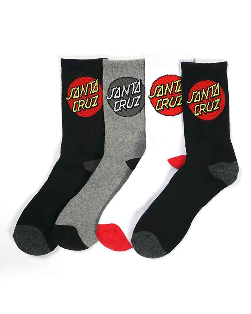 SANTA CRUZ MENS CRUZ SOCK MULTI 4 PACK SIZE 711 SANTA CRUZ SK8 S20