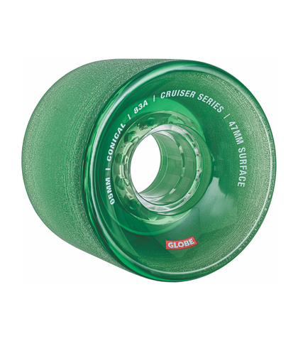 GLOBE CONICAL CRUISER WHEELS - 65MM - CLEAR FOREST
