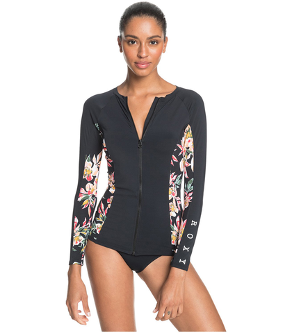 ROXY GARDEN SURF L/S ZIP LYCRA - ANTHRACITE WONDER GARDEN