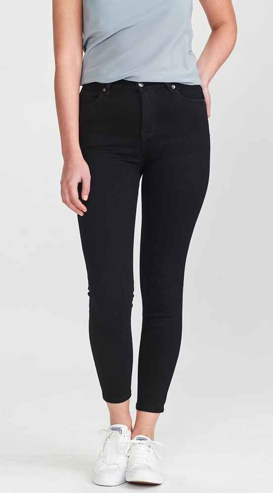 ladies black ankle grazer jeans
