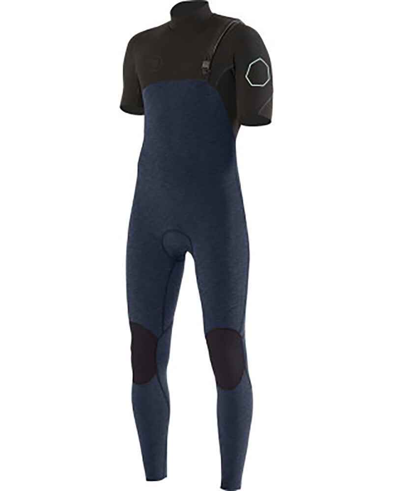 VISSLA MENS HIGH SEAS 2MM ZIP FREE S/S STEAMER NAVY HEATHER Surf