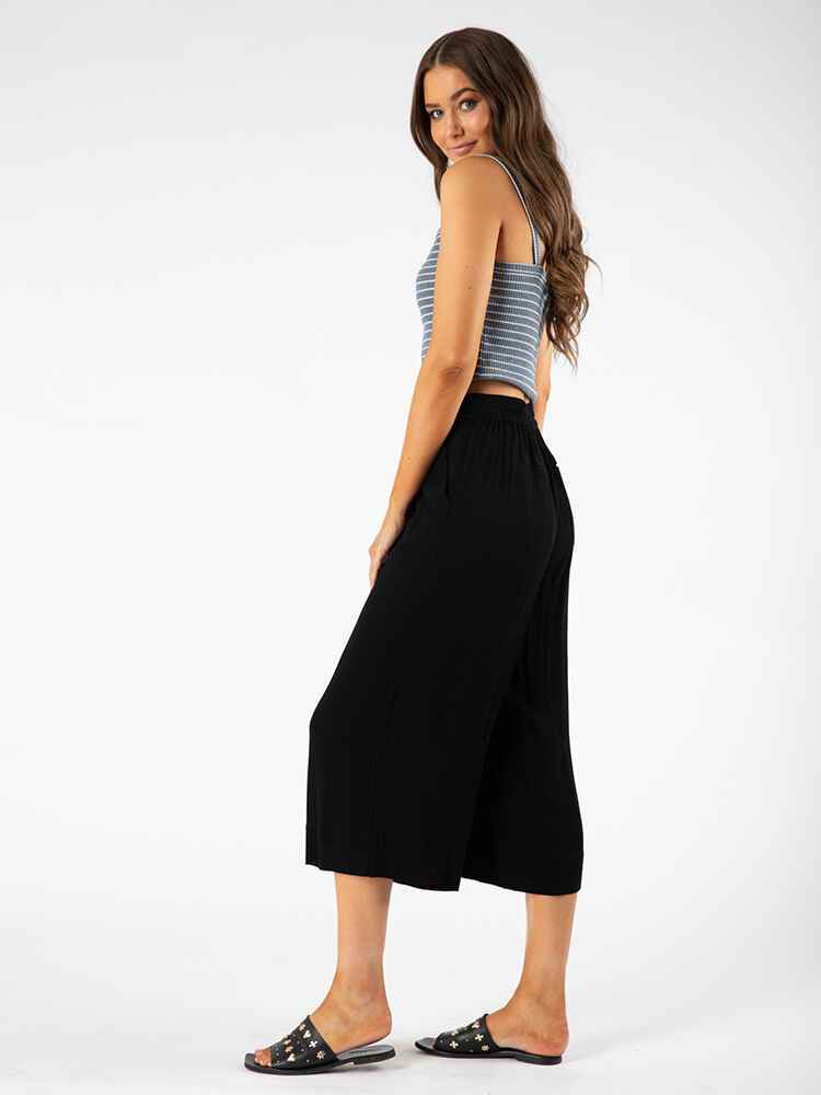 RUSTY LADIES BLAIR FLARE PANT BLACK WomensBottoms Sequence Surf