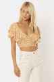 AMUSE SOCIETY FIND YOUR LIGHT S/S CROP TOP - SAHARA SAND