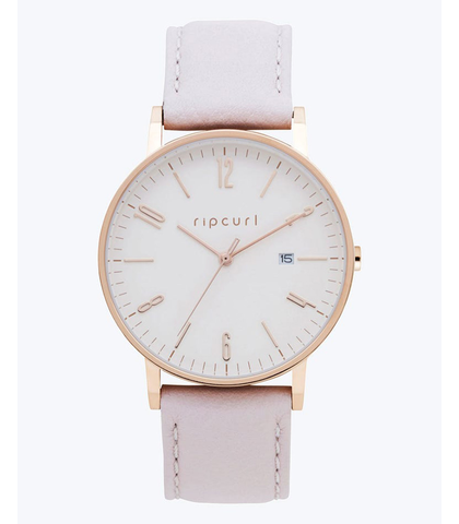 RIPCURL LATCH WATCH - ROSE GOLD LEATHER - PINK