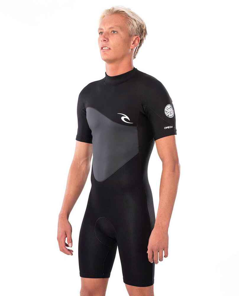 RIPCURL MENS OMEGA 1.5MM S/S SPRINGSUIT BLACK SurfMens Wetsuits