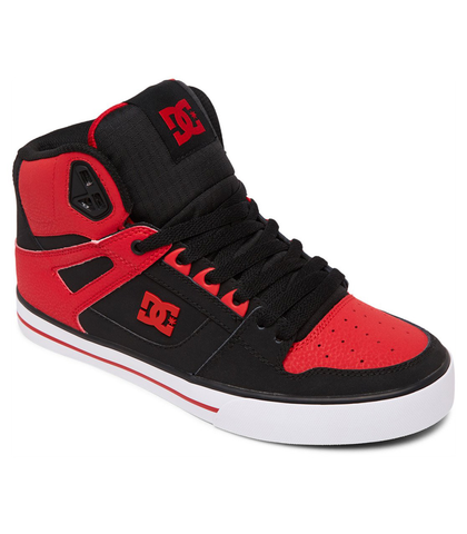 DC PURE HIGH TOP SHOE - FIERY RED / WHITE / BLACK