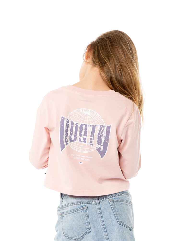 Girls Rust Flower Laser Half Sleeve Top