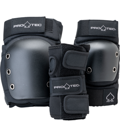 PROTEC YOUTH STREET 3 PACK OPEN BACK PAD SET - BLACK