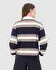 HUFFER LADIES KAIMAI BILLY L/S RUGBY SHIRT - NAVY / SAND