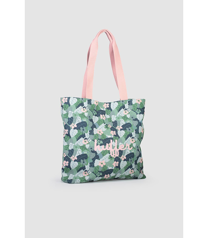 HUFFER URBAN CUBAN OVER SIZE TOTE - PINK/GREEN
