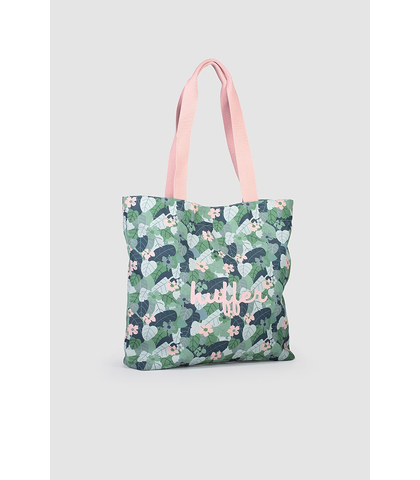 HUFFER URBAN CUBAN OVER SIZE TOTE - PINK/GREEN