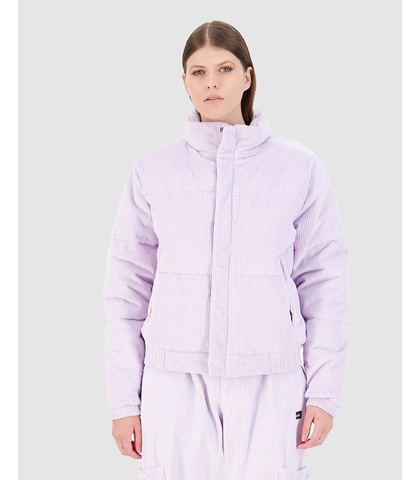 HUFFER LADIES COMFORT CORD TRACK PUFFER JACKET - LILAC